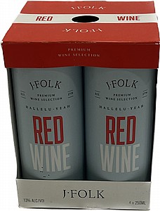 "J FOLK" - מארז רביעיית פחיות יין אדום חצי יבש "J FOLK" - מארז רביעיית פחיות יין אדום חצי יבש