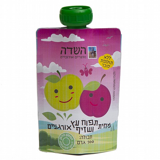 מחית תפוח עץ ושזיף אורגני 100 גר סקווי