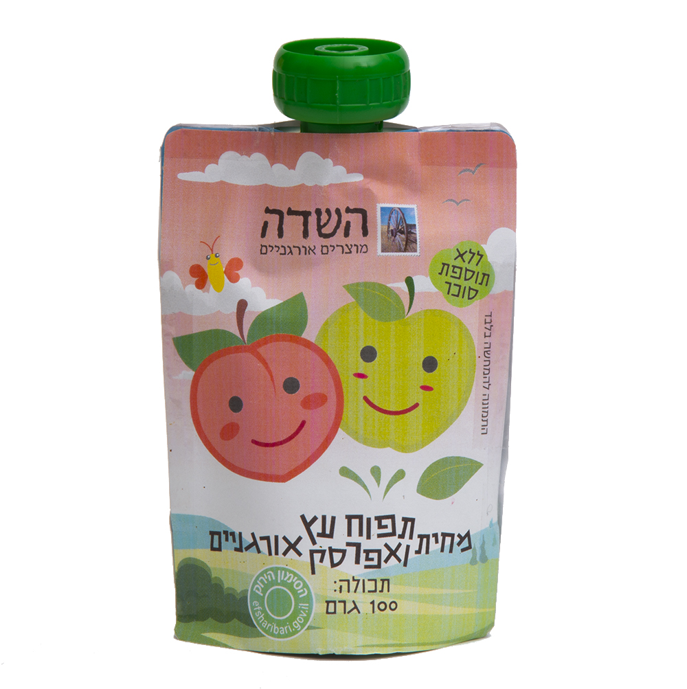 מחית תפוח עץ ואפרסק אורגני 100 גר סקוו