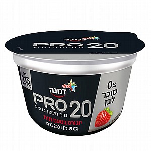 יוגורט דנונה פרו 20 בטעם תות 0% שומן - "שטראוס" יוגורט דנונה פרו 20 בטעם תות 0% שומן - "שטראוס"